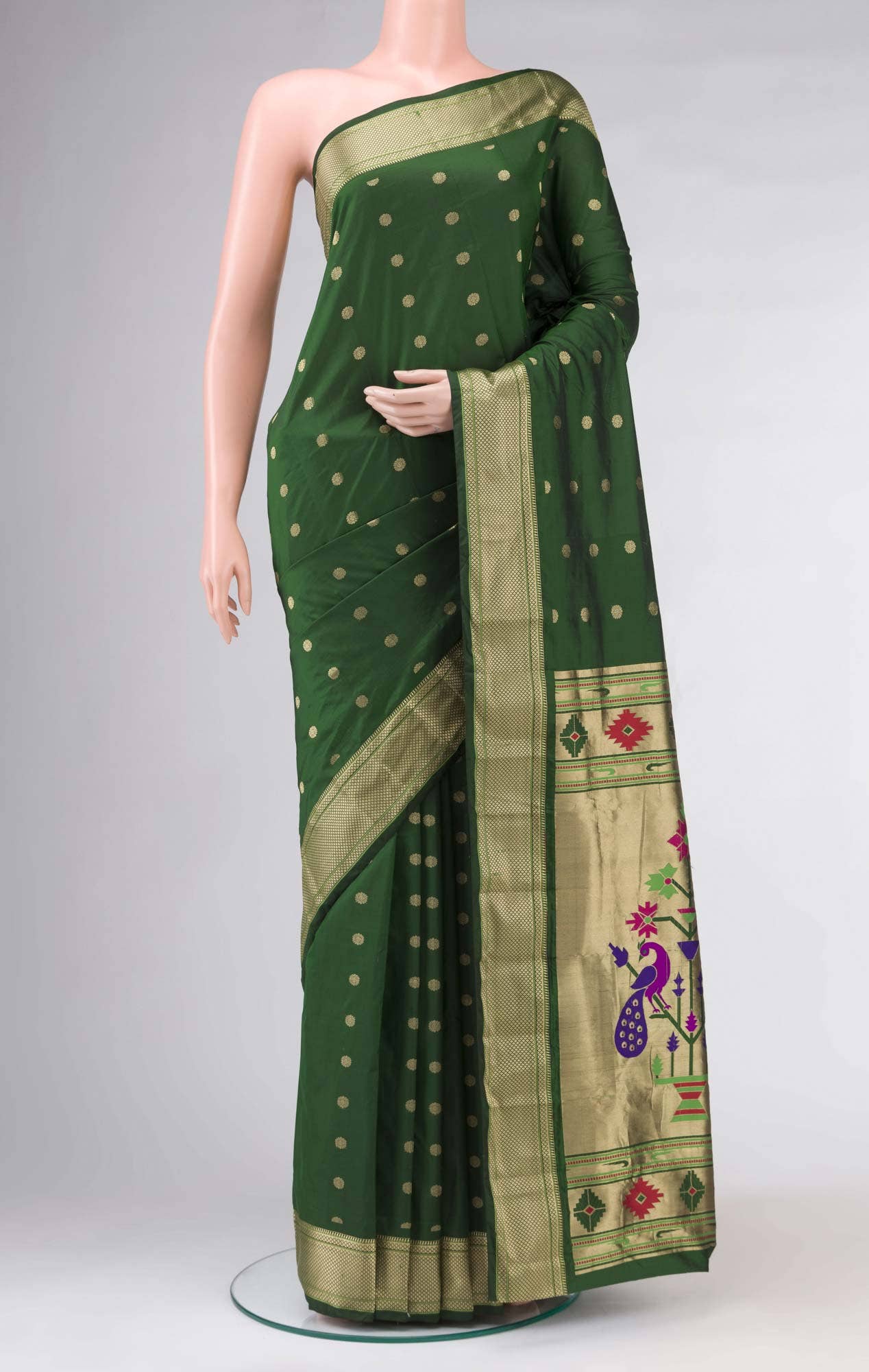 Green Blended Bangalore Silk Saree