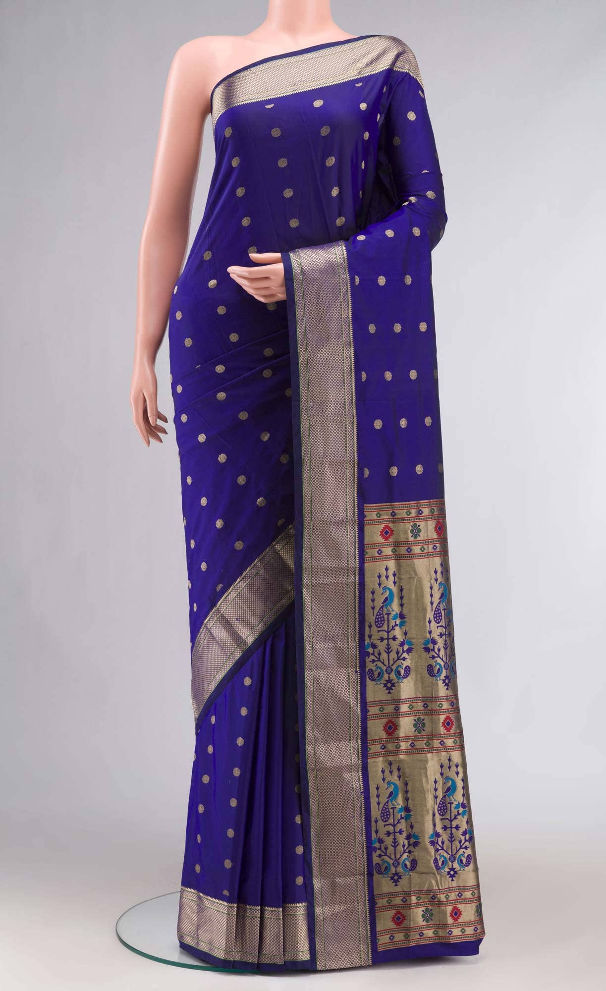 Blue Blended Bangalore Silk Saree