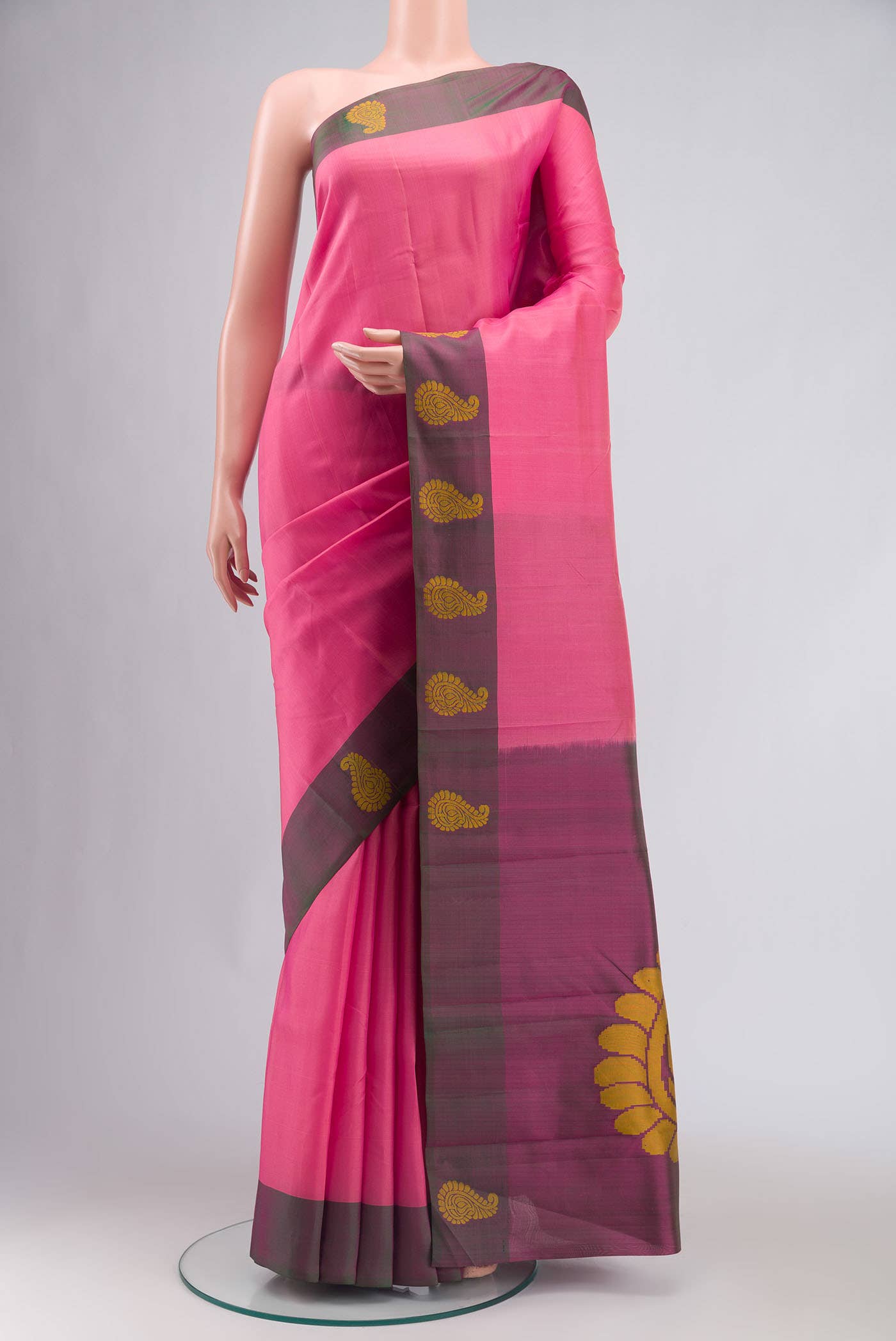 Pink Kanchipuram Silk Saree