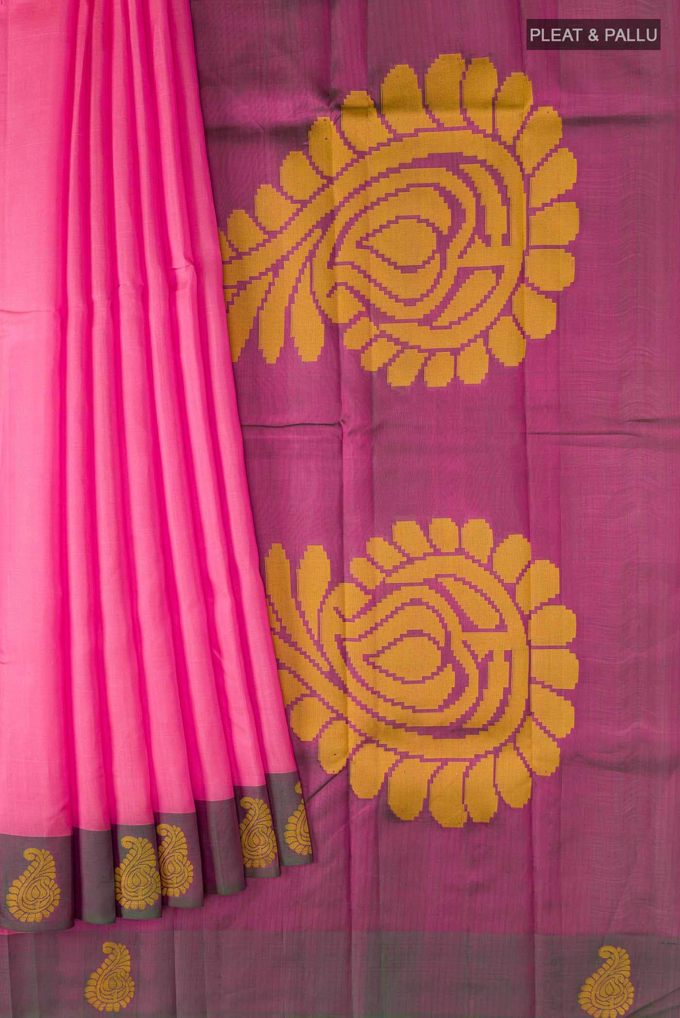 Pink Kanchipuram Silk Saree