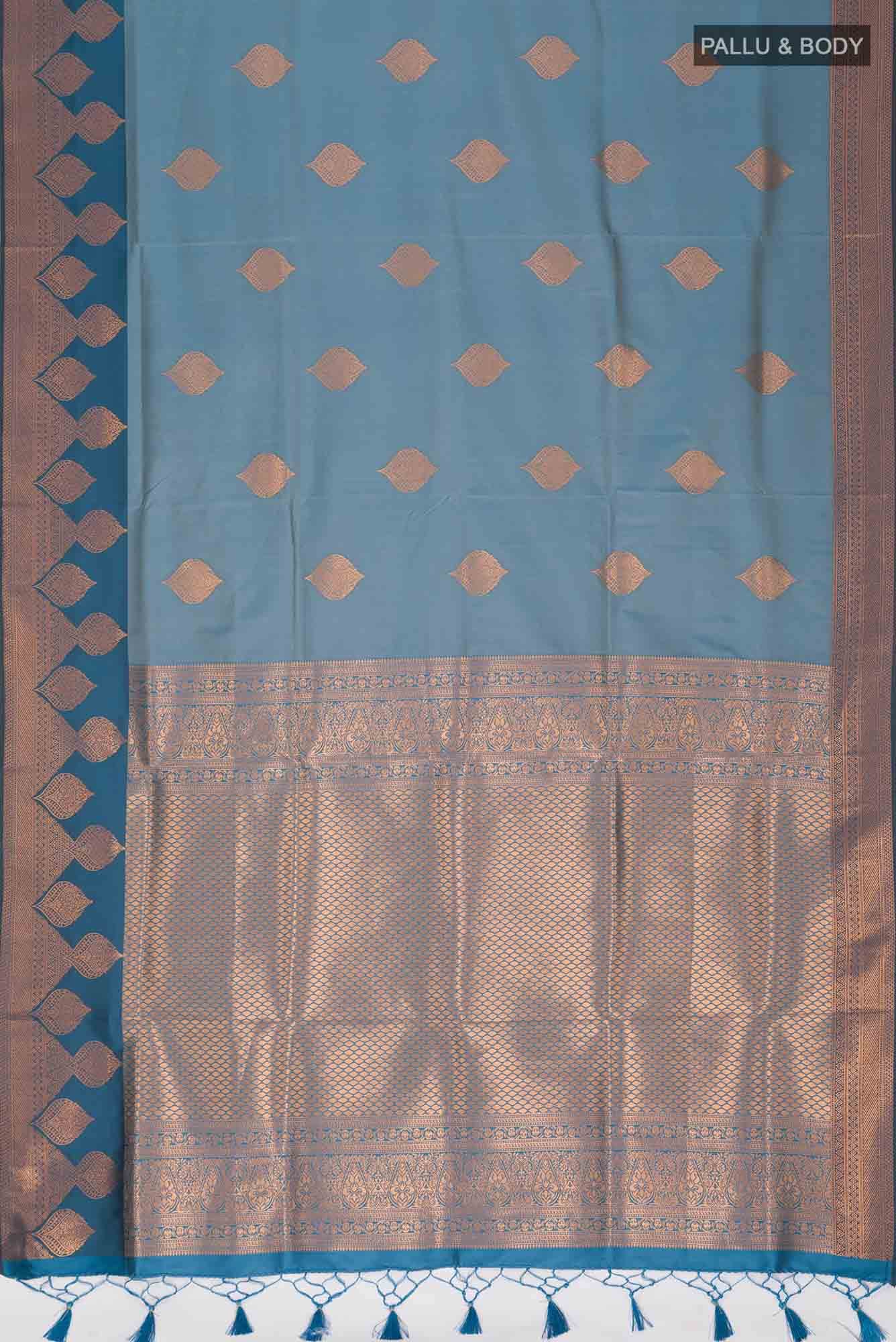 Blue Blended Art Silk Saree
