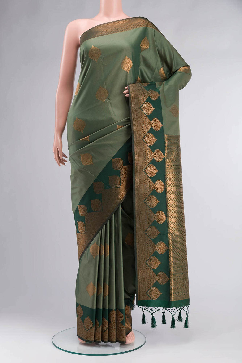 Green Blended Art Silk Saree