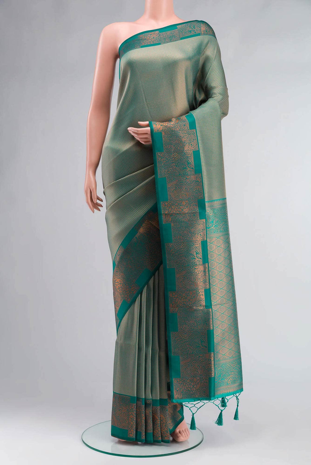 Green Blended Art Silk Saree