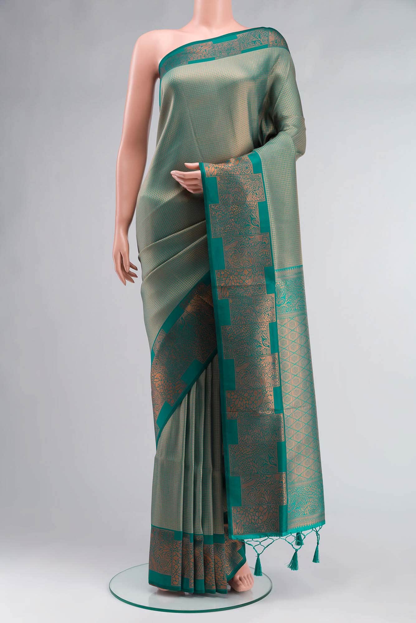 Green Blended Art Silk Saree