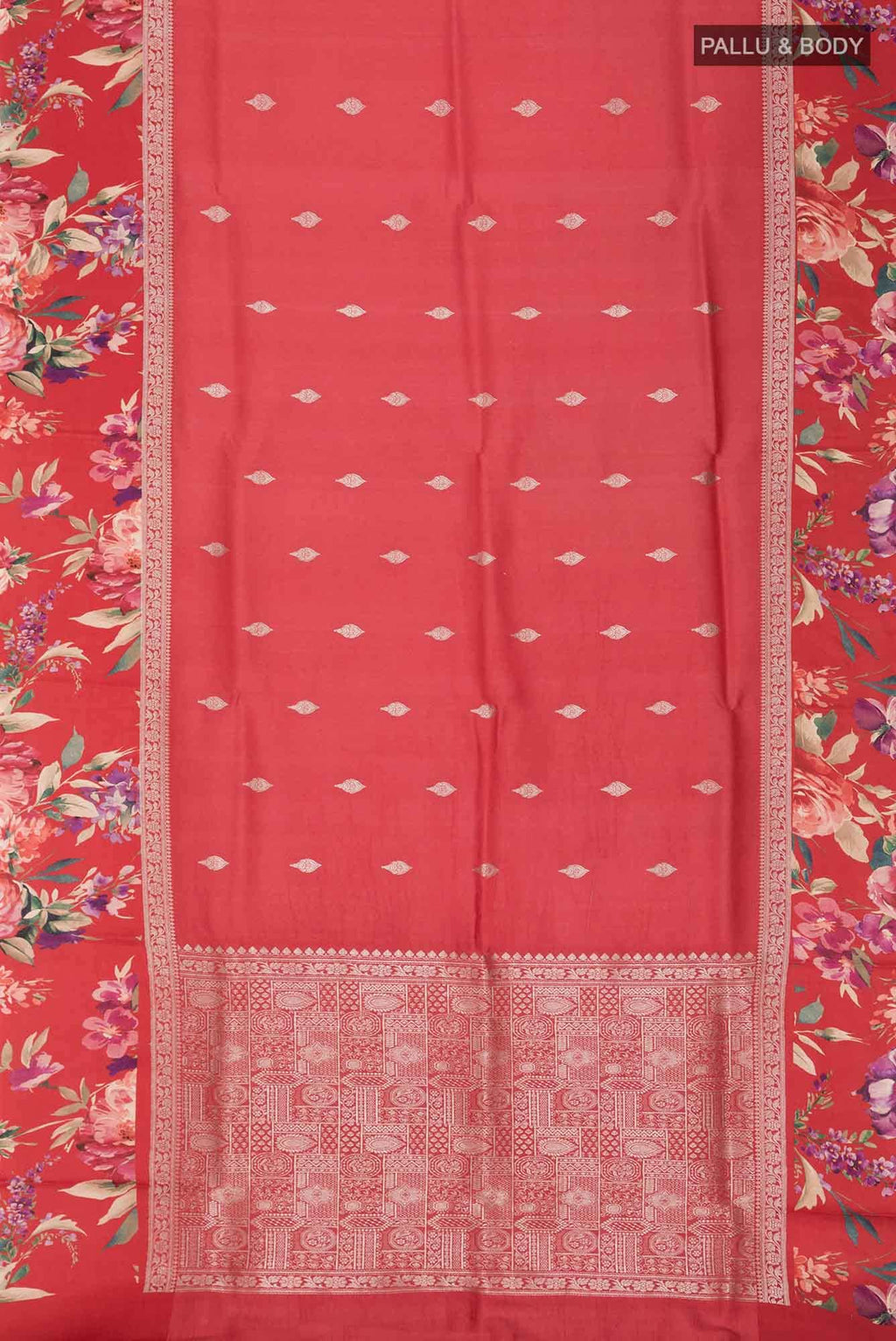 Red Bhagalpuri Tussar Silk Saree