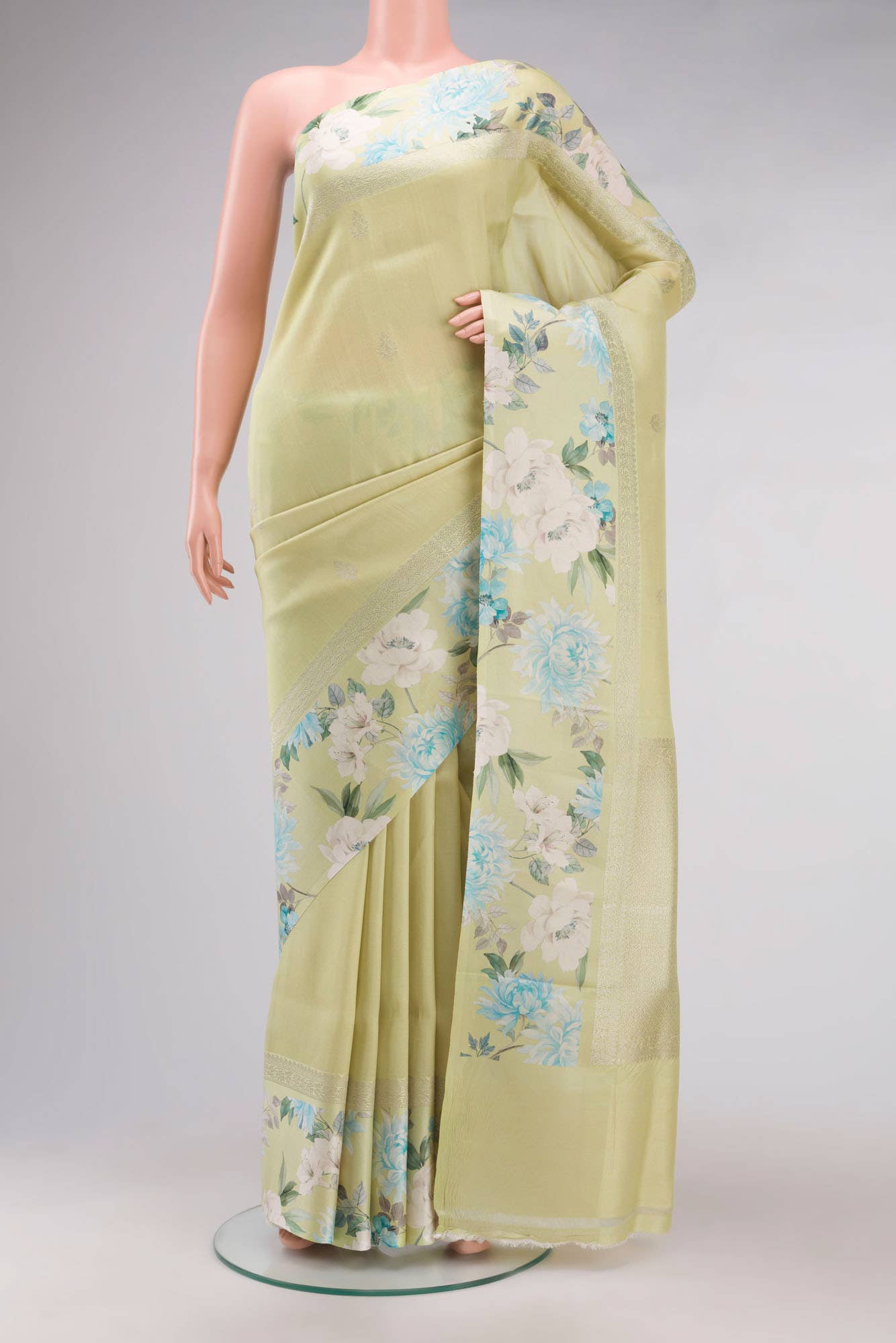 Green Bhagalpuri Tussar Silk Saree