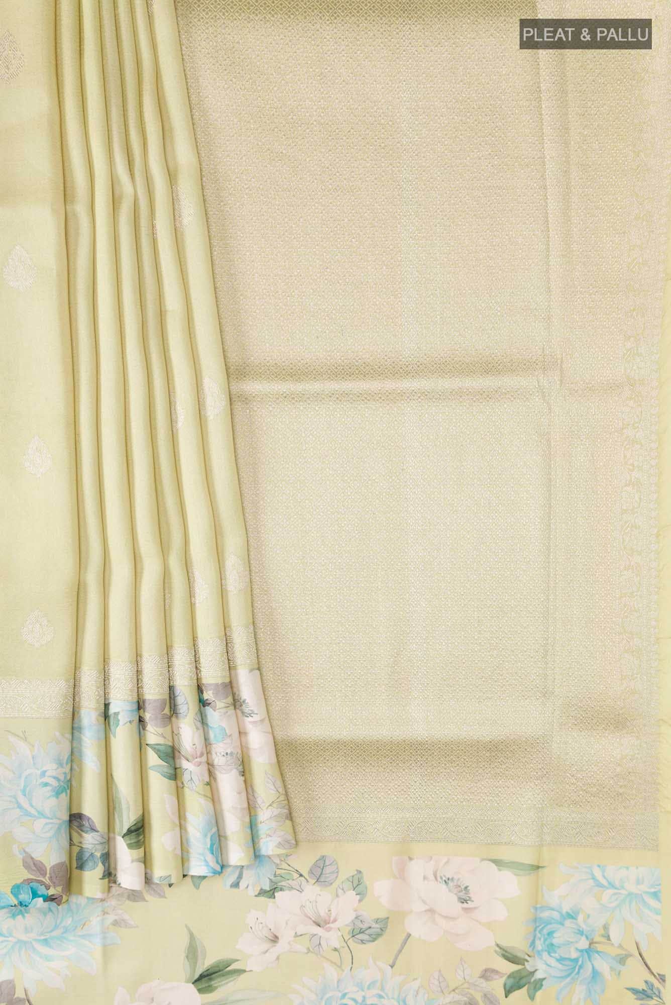 Green Bhagalpuri Tussar Silk Saree