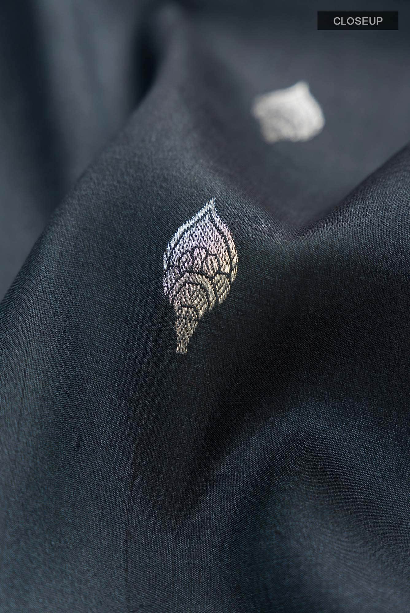Black Tussar Silk Saree