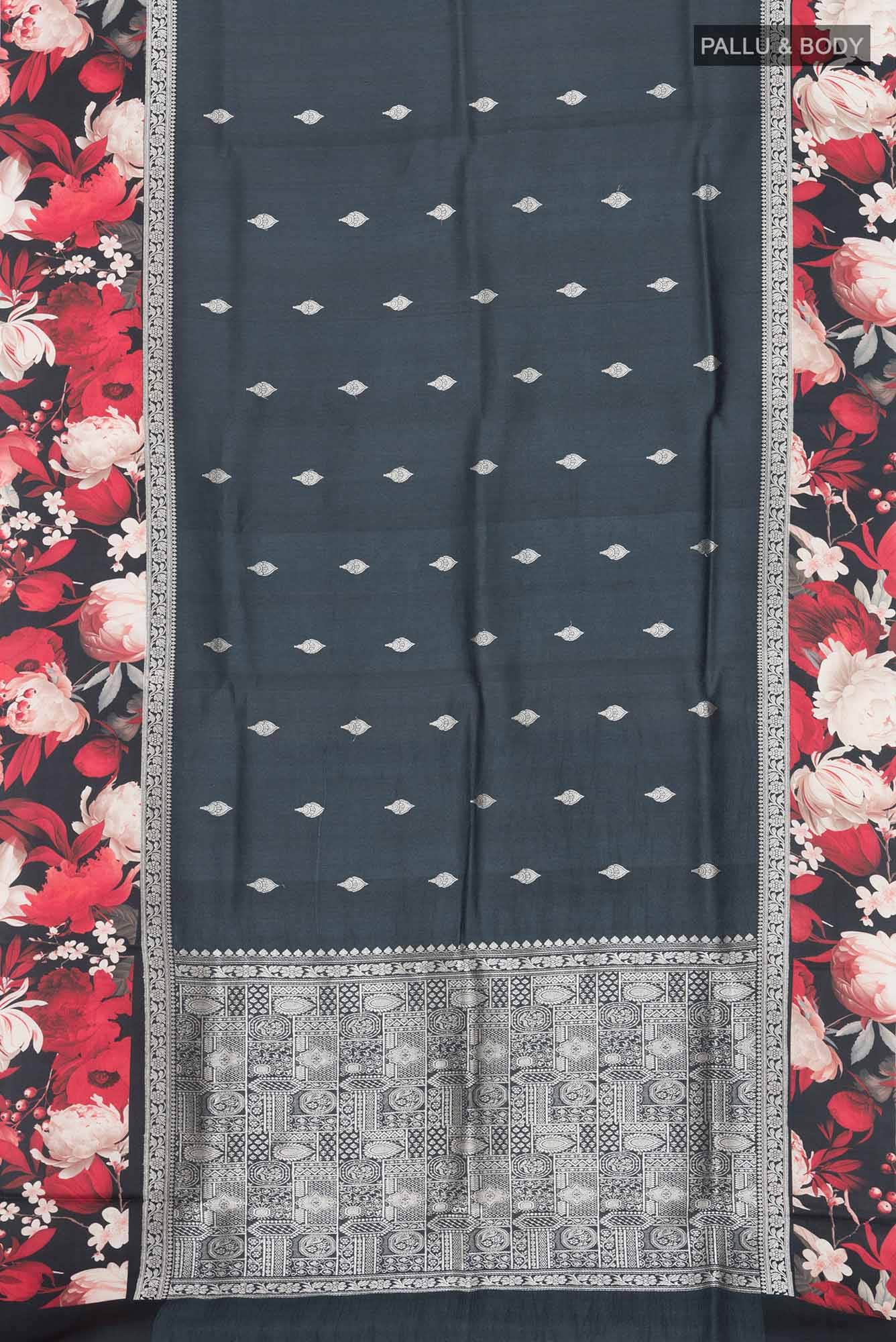 Black Tussar Silk Saree