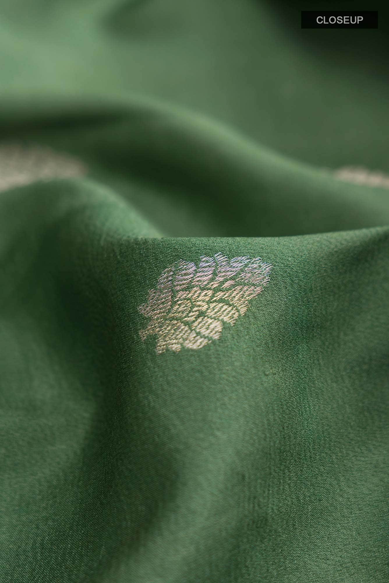 Green Bhagalpuri Tussar Silk Saree