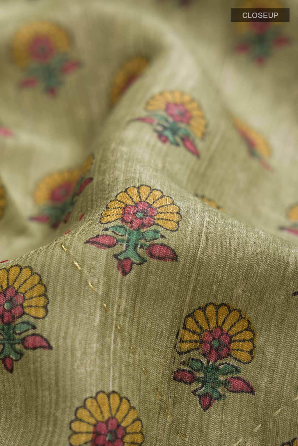 Green Tussar Silk Saree