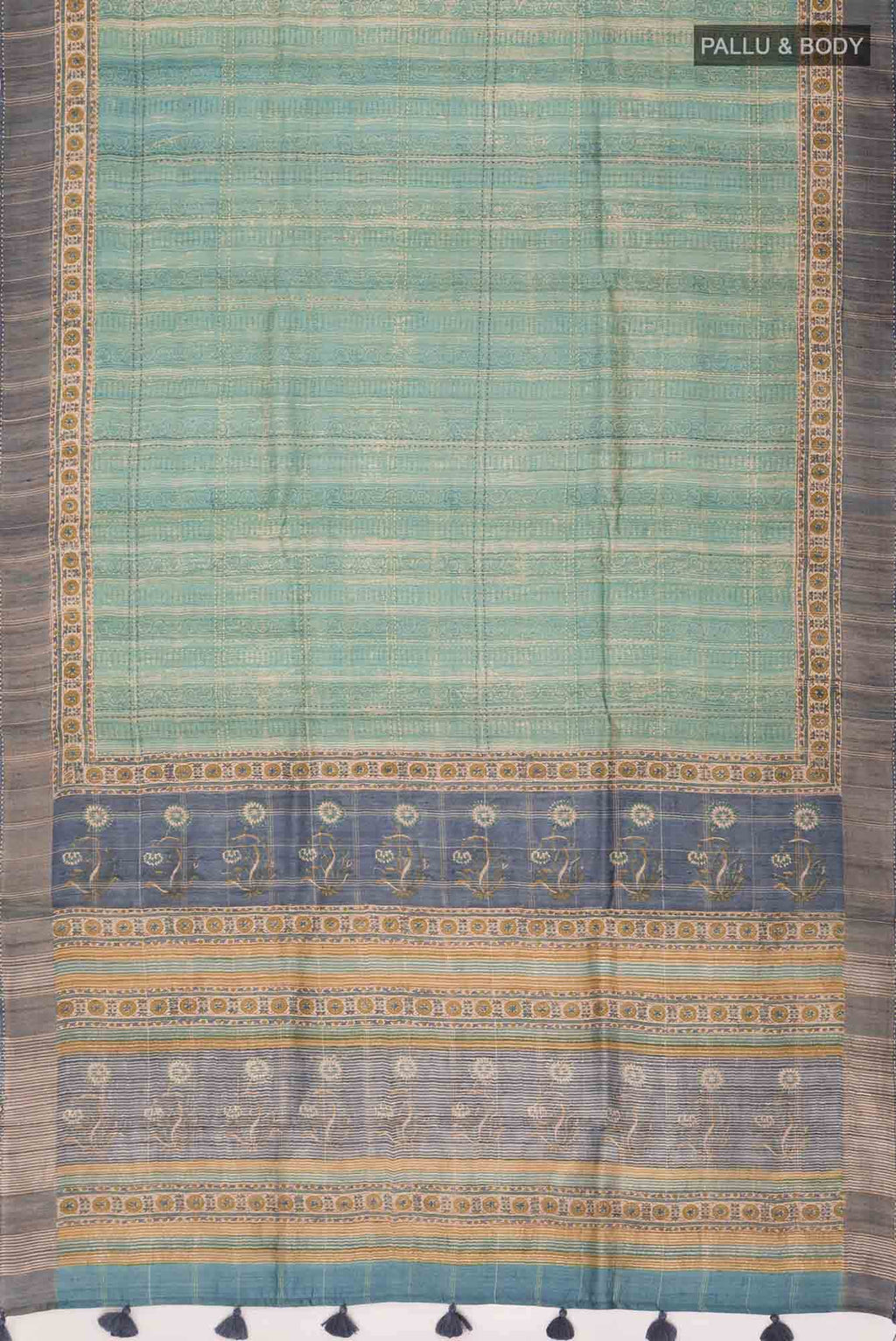 Green Bhagalpuri Tussar Silk Saree