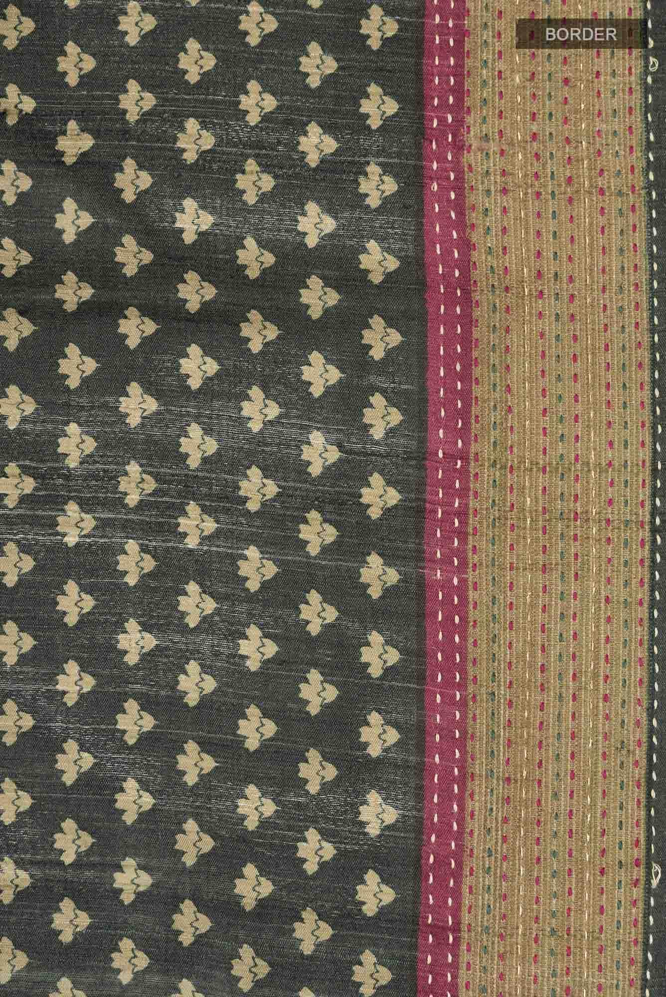 Green Bhagalpuri Tussar Silk Saree