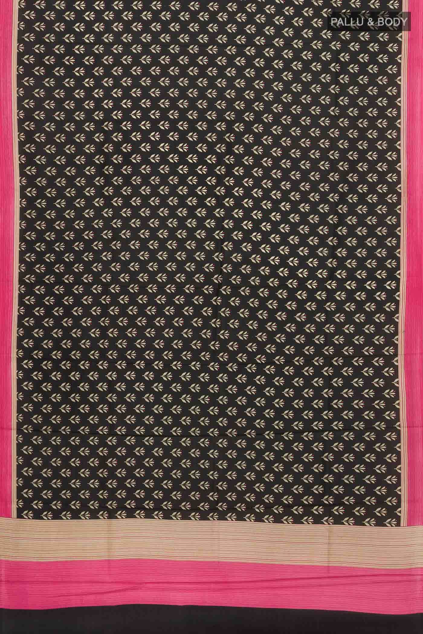 Black Printed Silk Saree