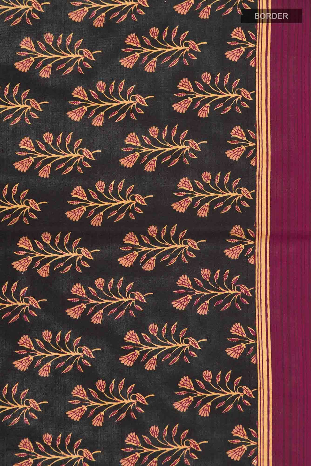 Black Printed Silk Saree
