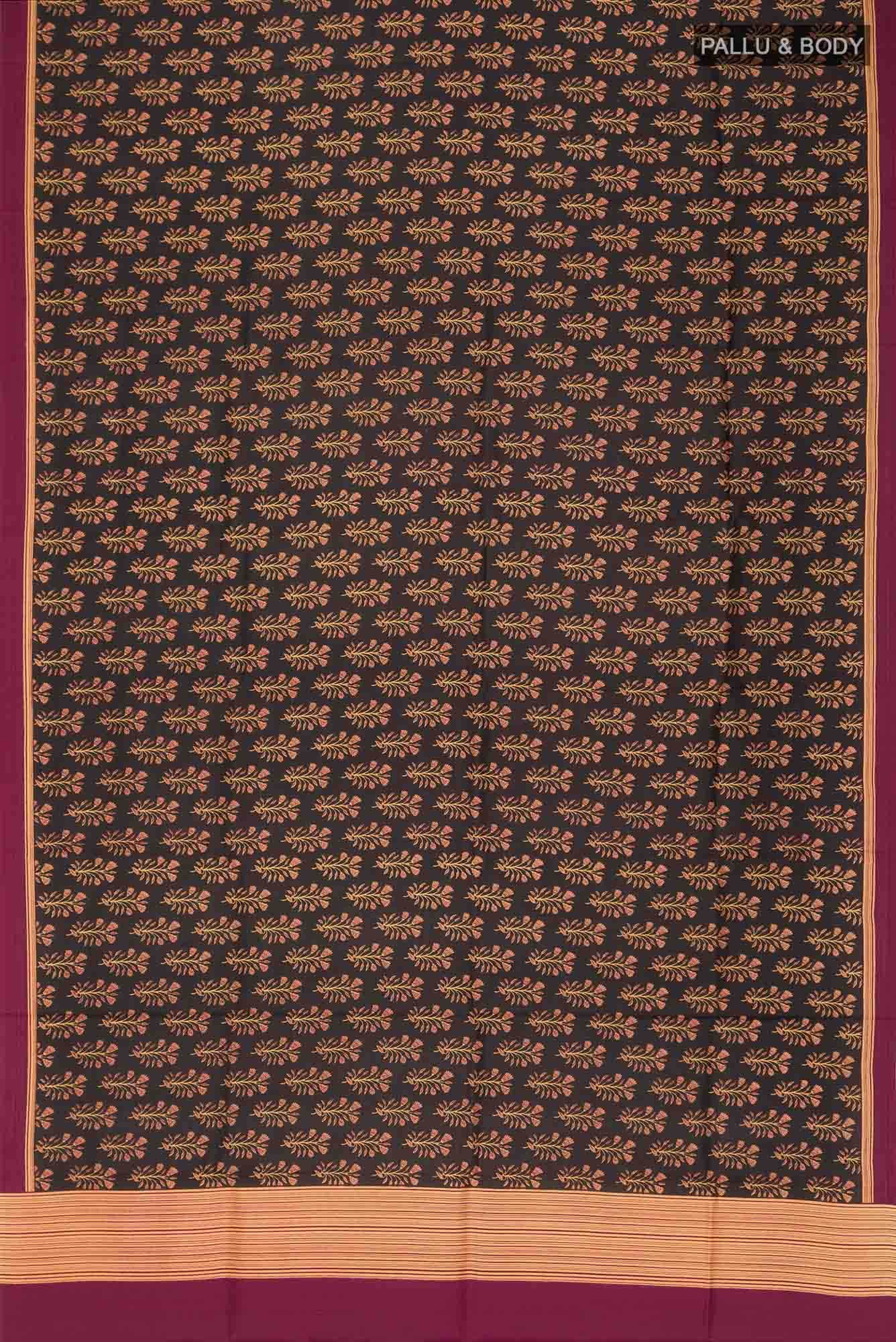 Black Printed Silk Saree