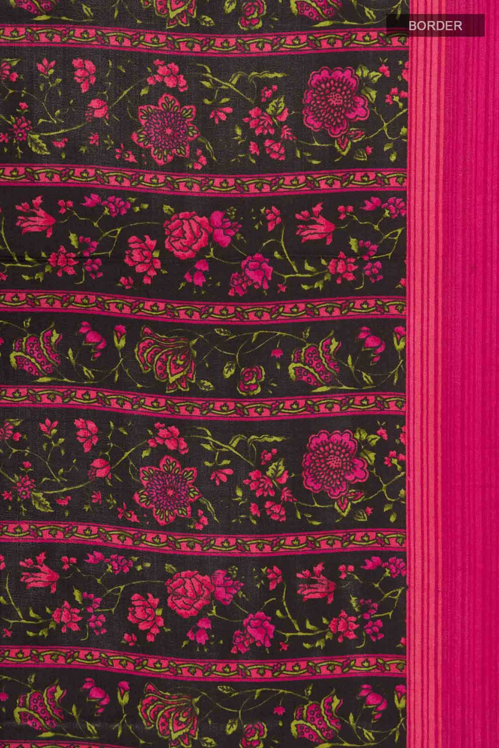 Black Printed Silk Saree