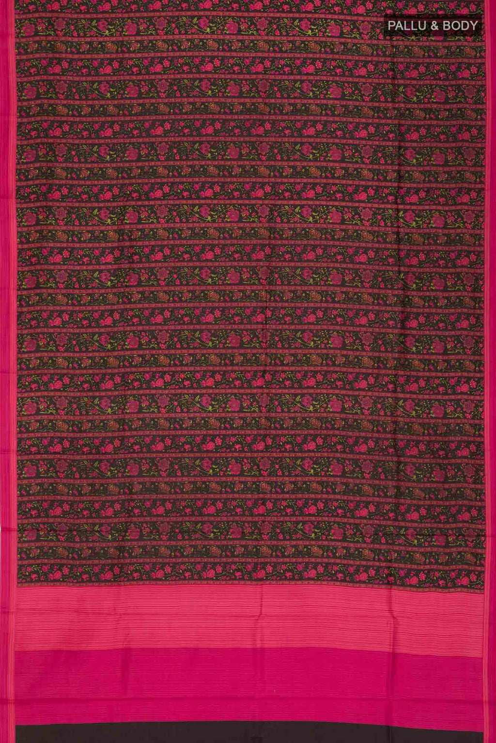 Black Printed Silk Saree