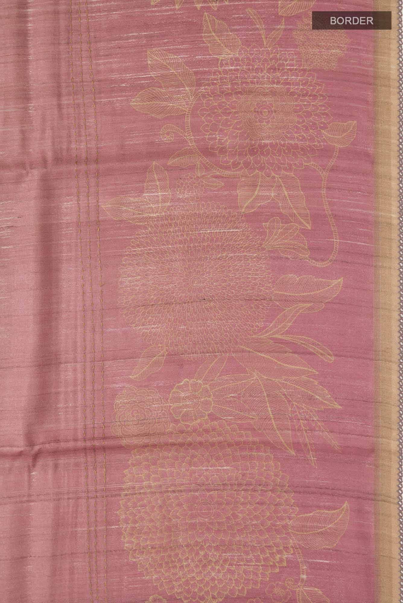 Beige Bhagalpuri Tussar Silk Saree