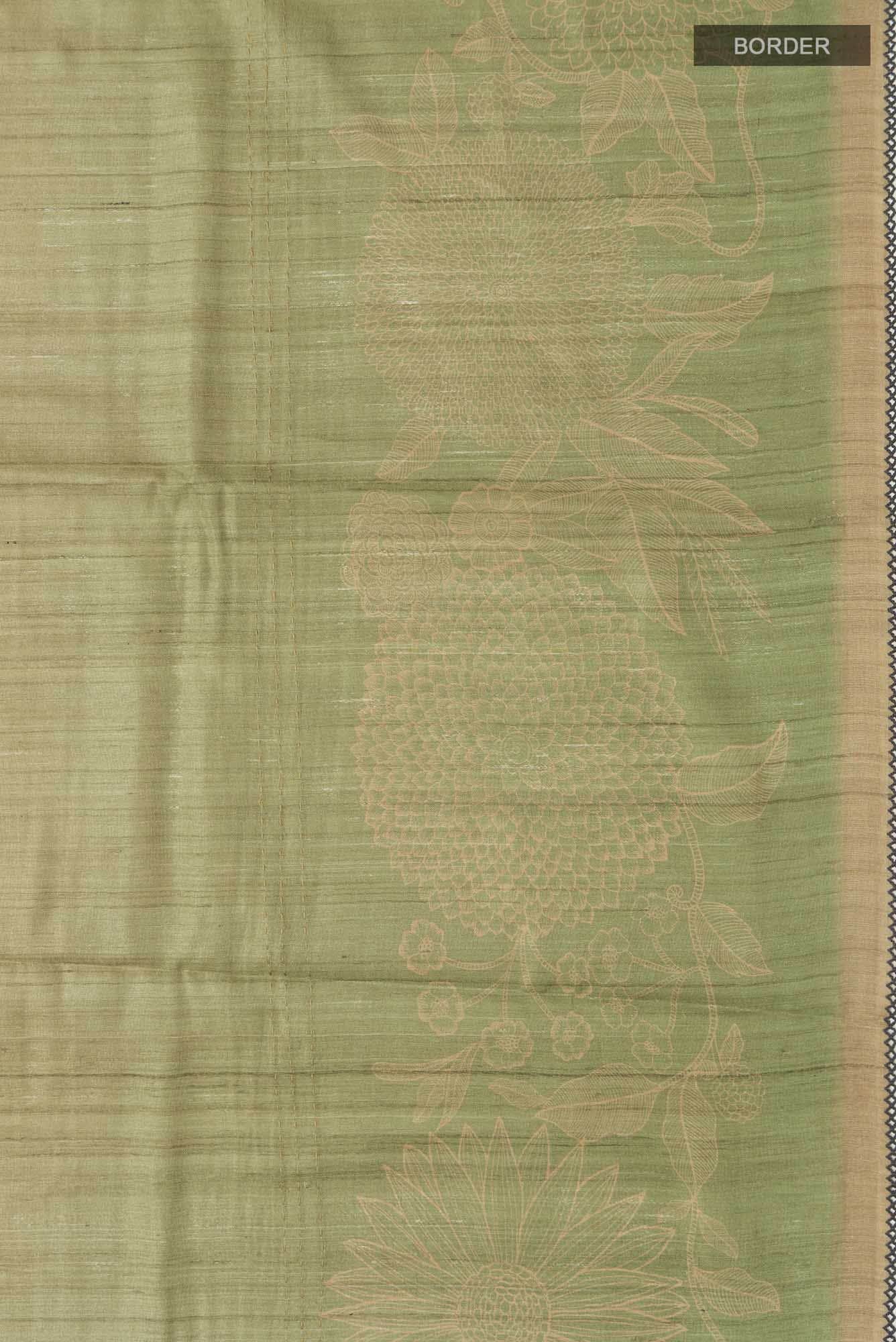 Beige Bhagalpuri Tussar Silk Saree
