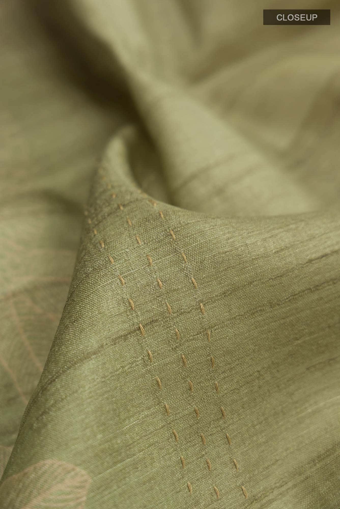 Beige Bhagalpuri Tussar Silk Saree