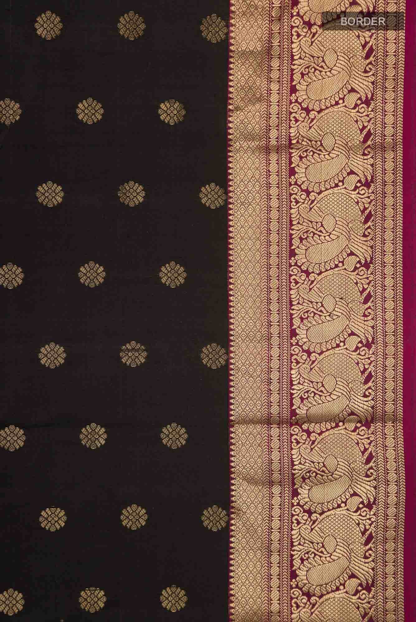 Black Kanchipuram Silk Saree