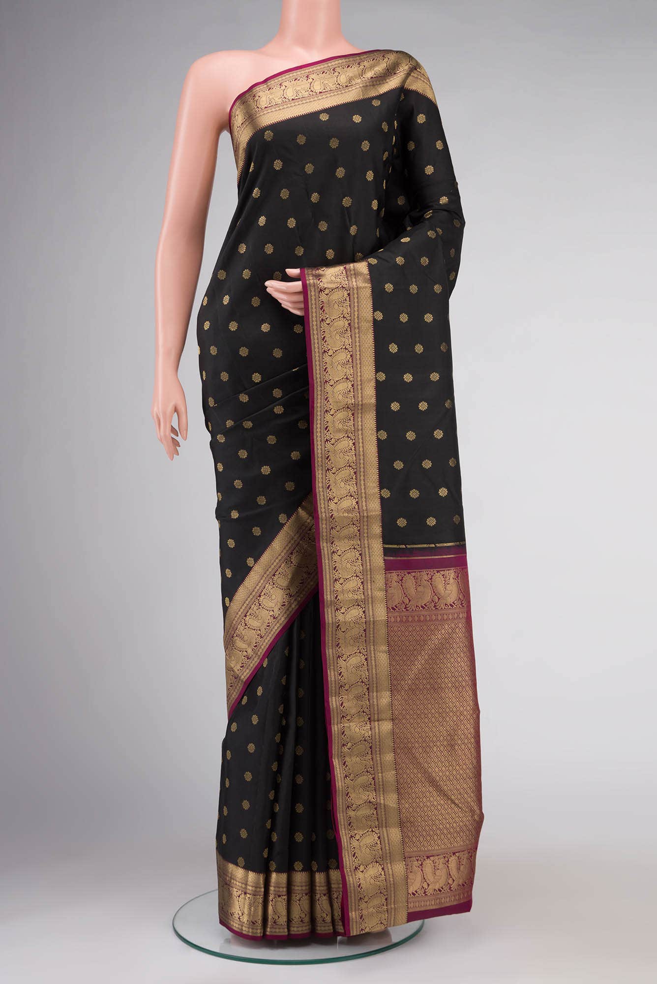 Black Kanchipuram Silk Saree