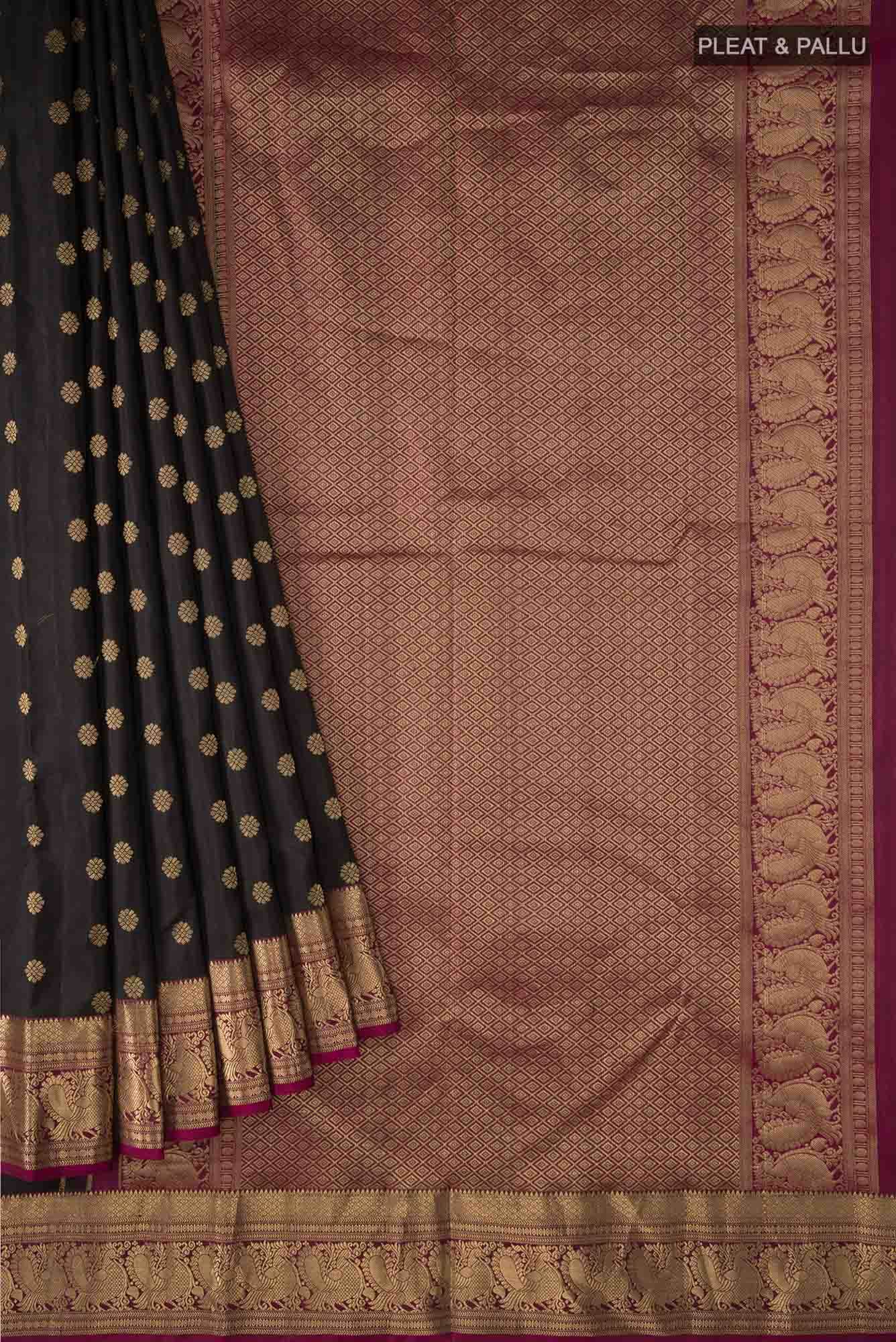 Black Kanchipuram Silk Saree