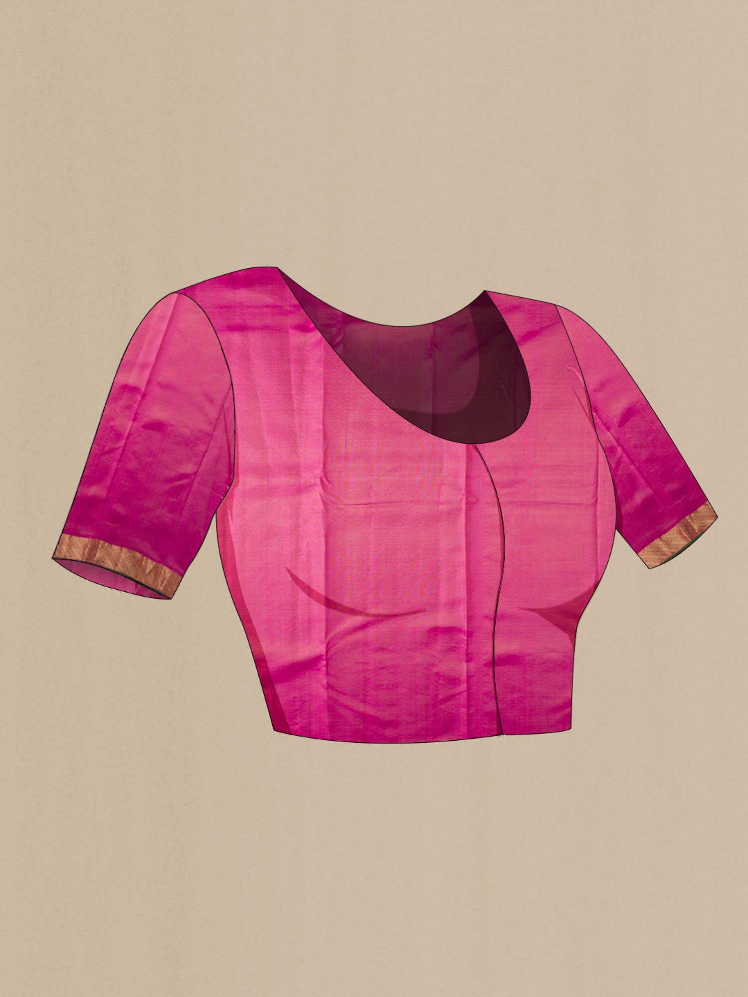 Beige Kanchipuram Silk Saree