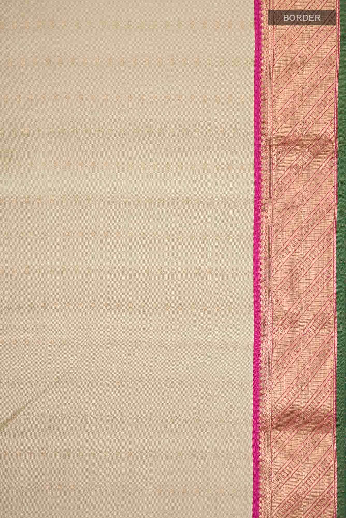 Beige Kanchipuram Silk Saree