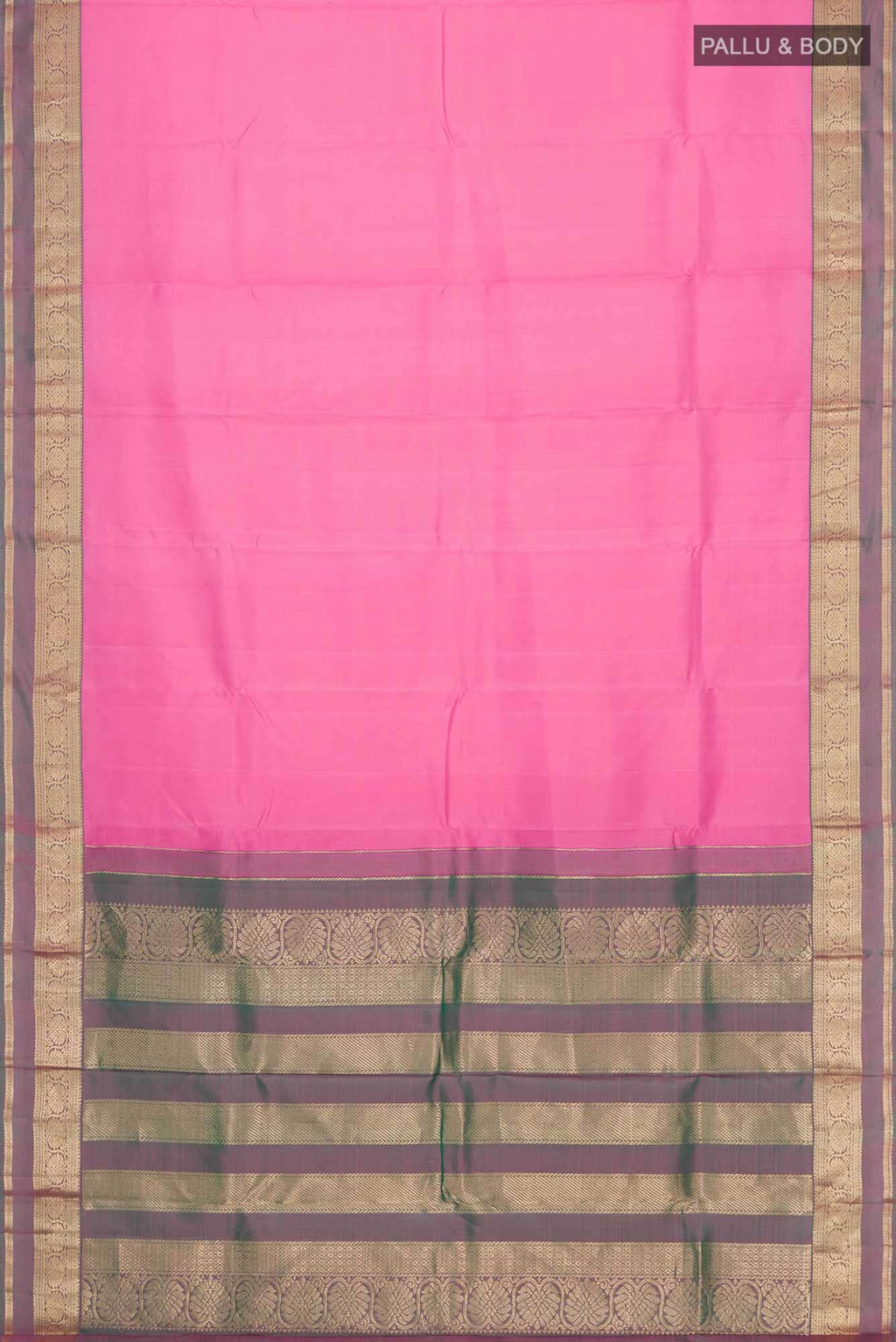 Rose pink Kanchipuram Silk Saree