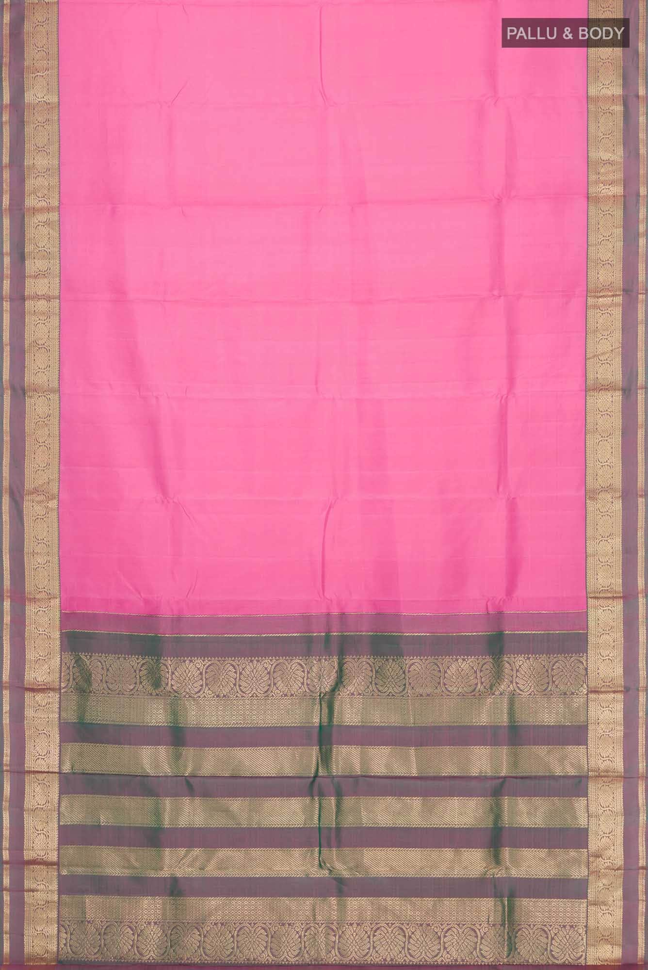 Rose pink Kanchipuram Silk Saree