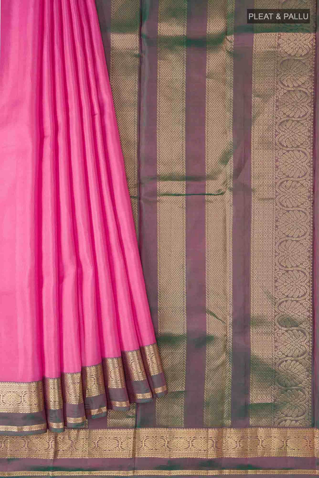 Rose pink Kanchipuram Silk Saree