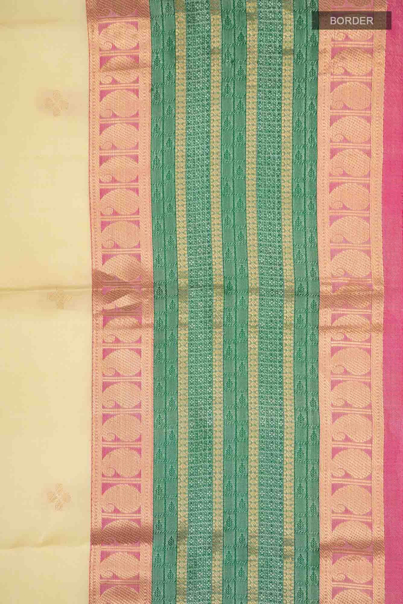 Beige Kanchipuram Silk Saree