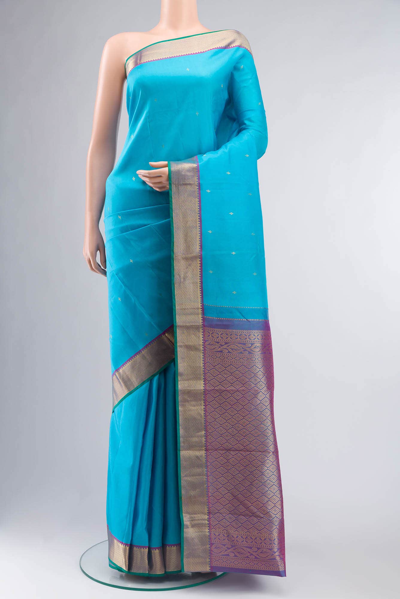 Blue Kanchipuram Silk Saree