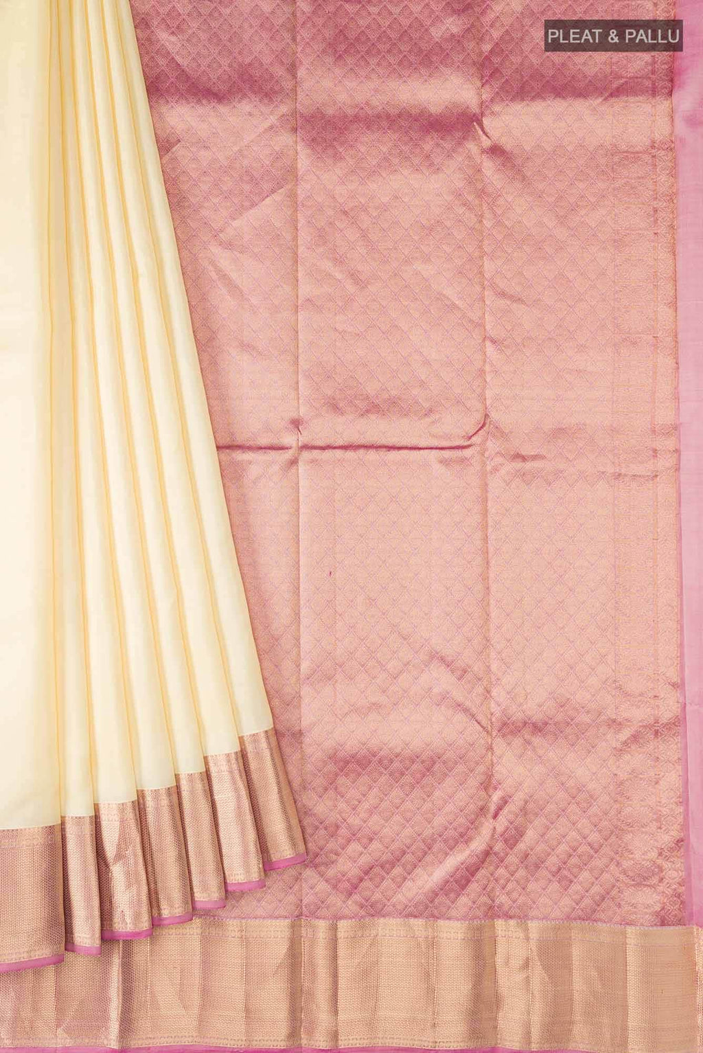Beige Kanchipuram Silk Saree