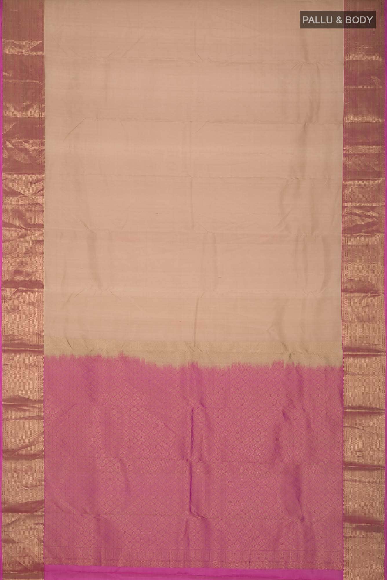 Beige Kanchipuram Silk Saree