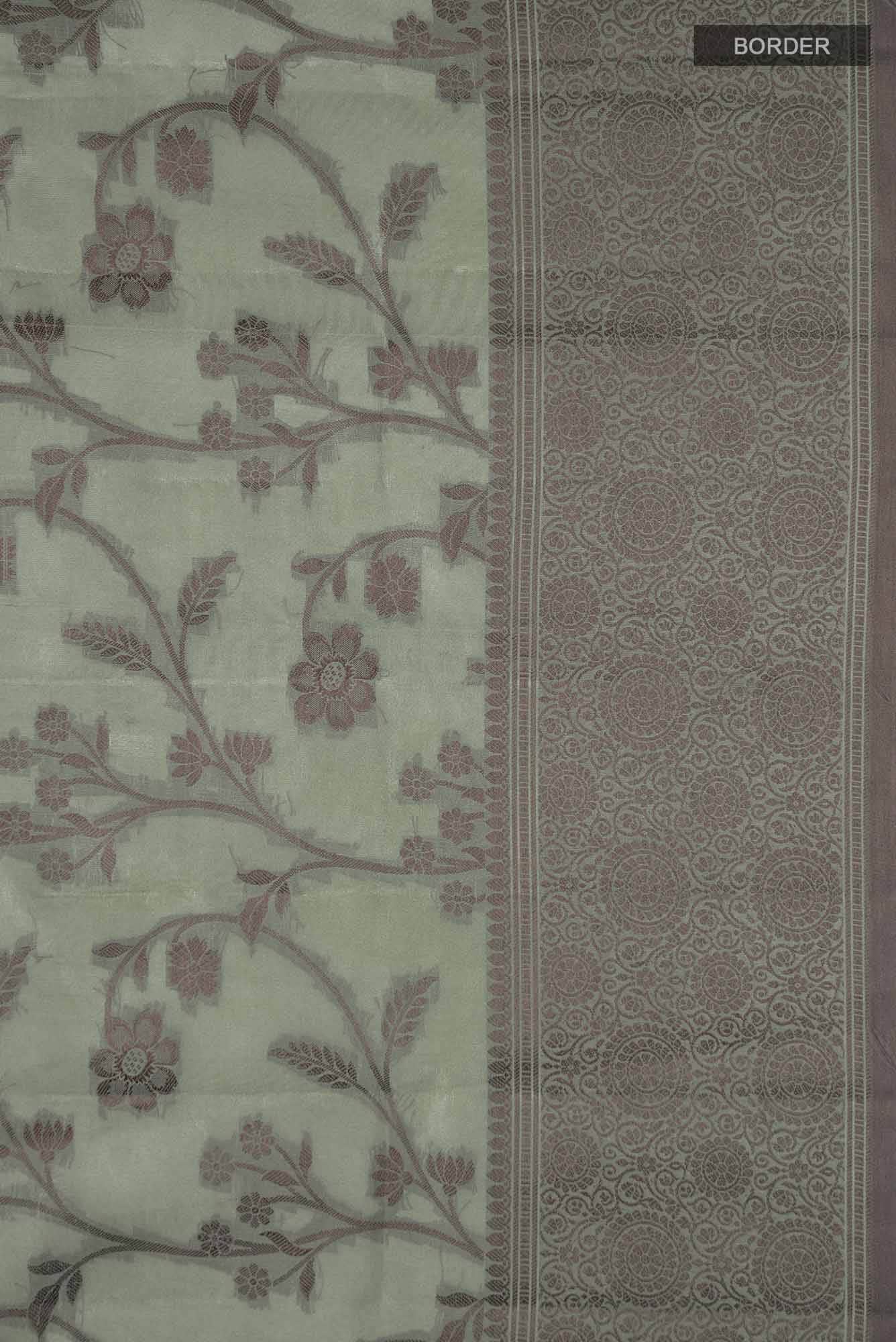 Sage Green Banarasi Raw Silk Saree