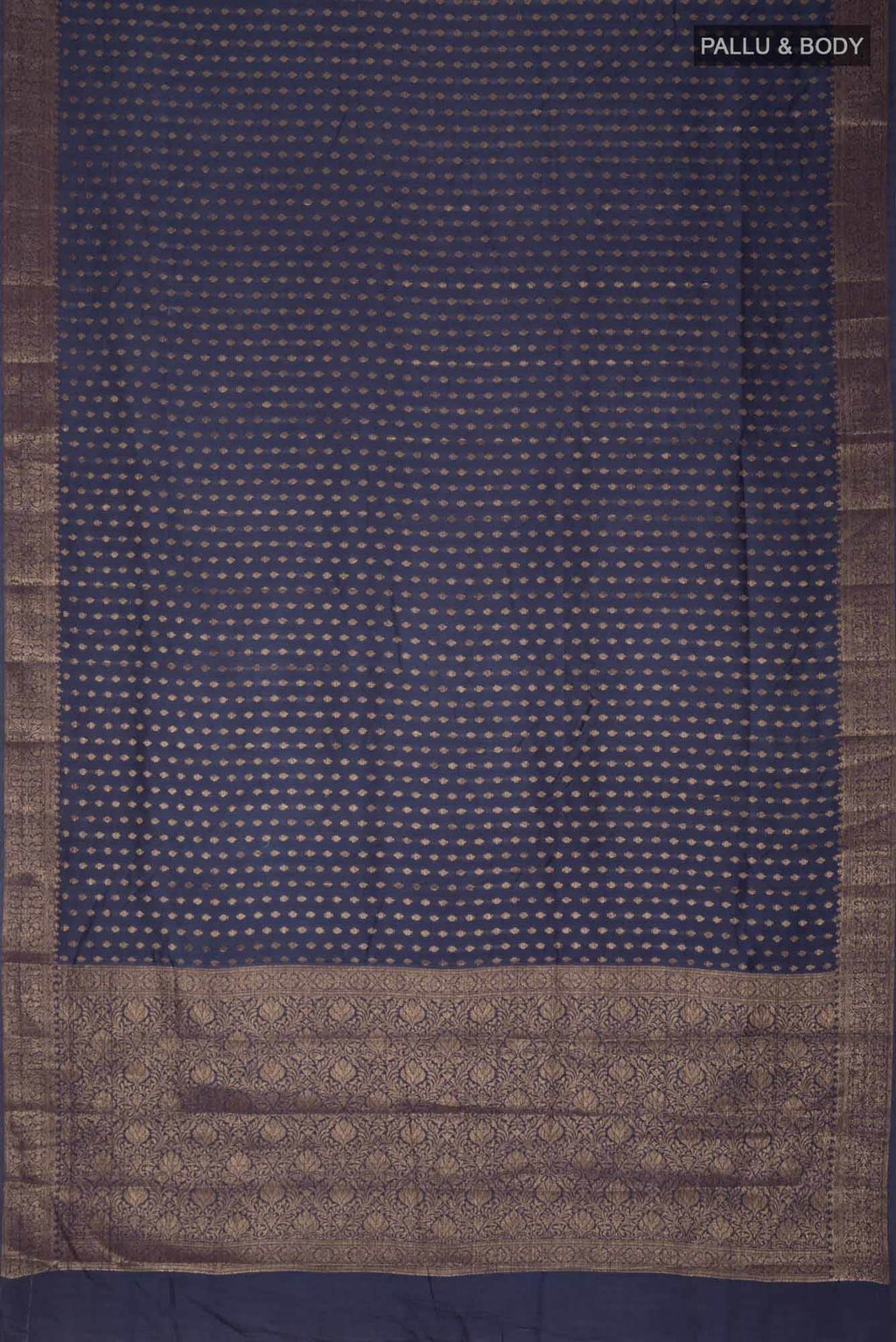 Blue Grey Banarasi Raw Silk Saree