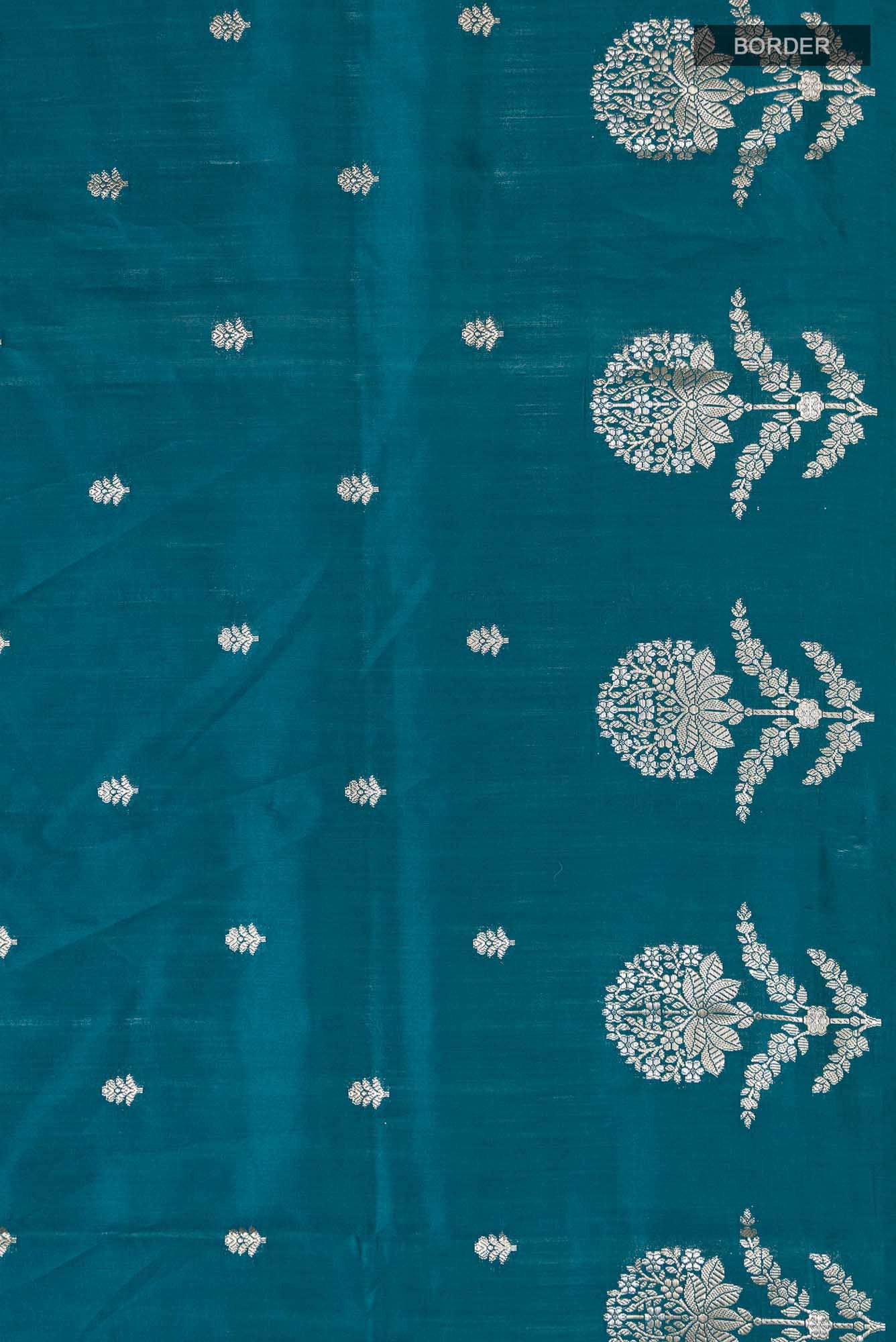 Blue Banarasi Raw Silk Saree