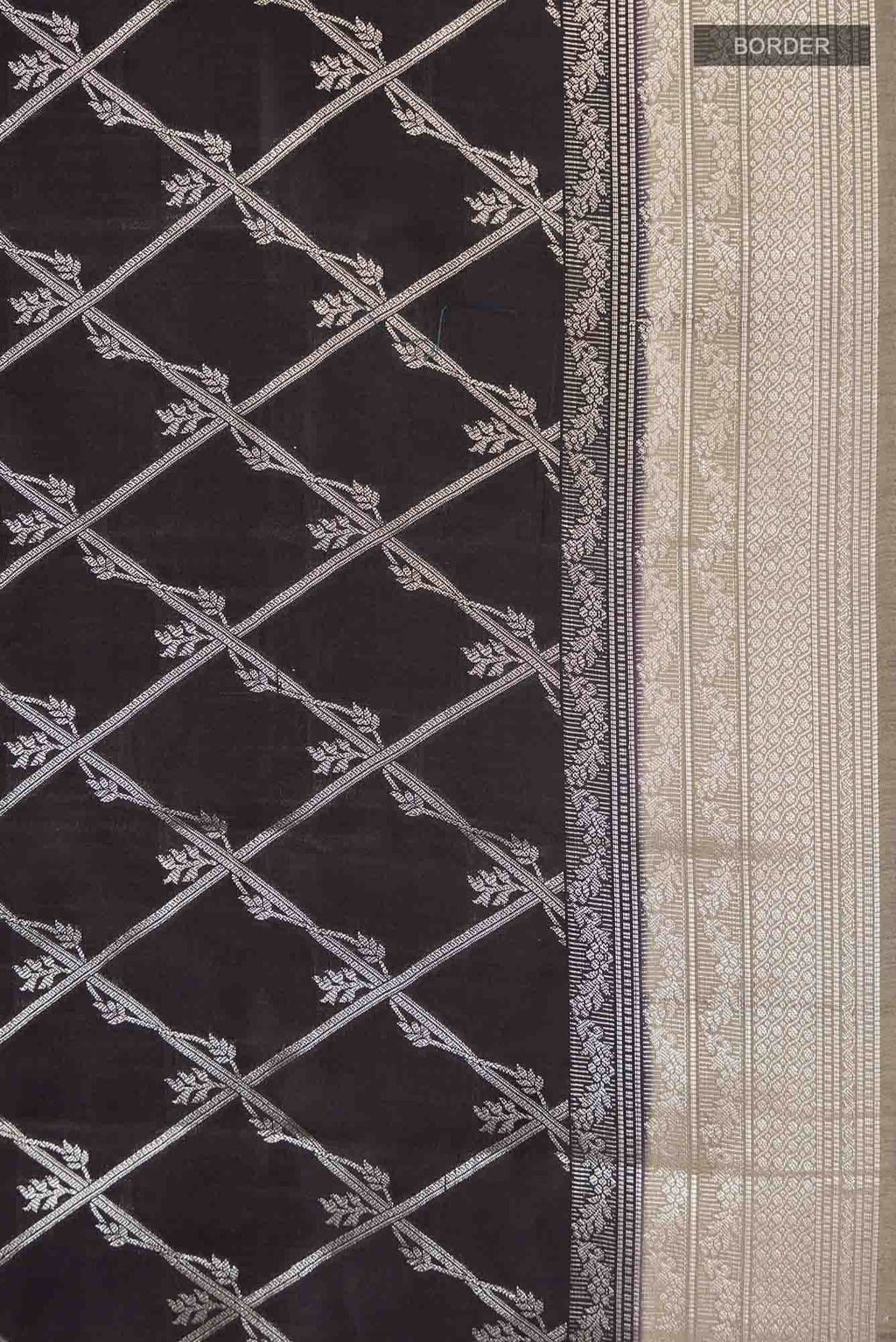 Black Banarasi Raw Silk Saree