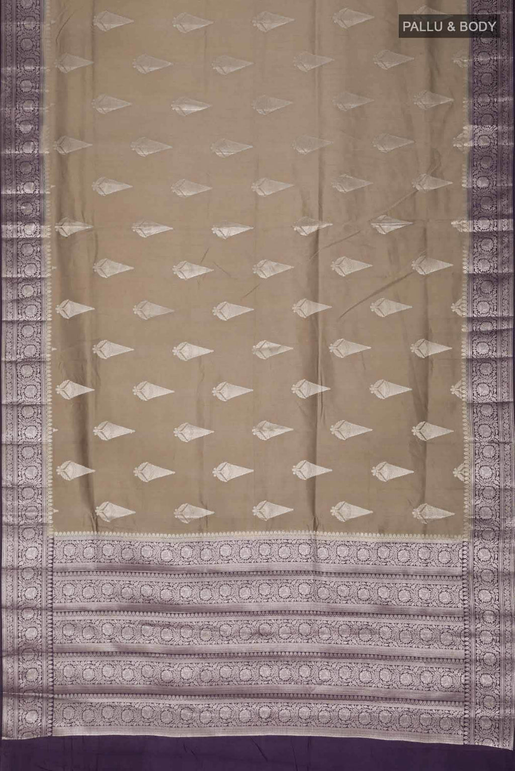 Dark Beige Banarasi Raw Silk Saree