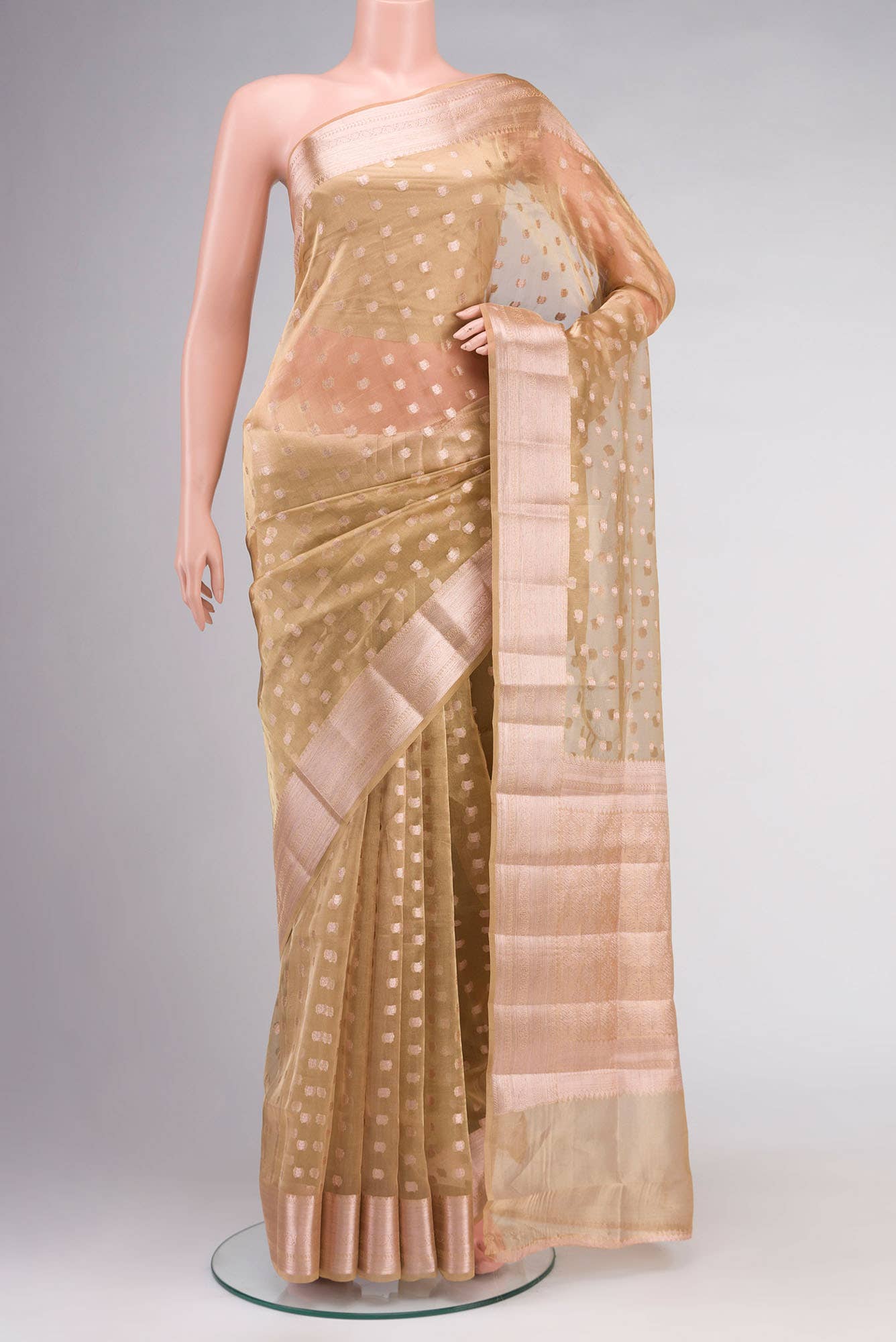Gold Banarasi Tissue Silk Saree