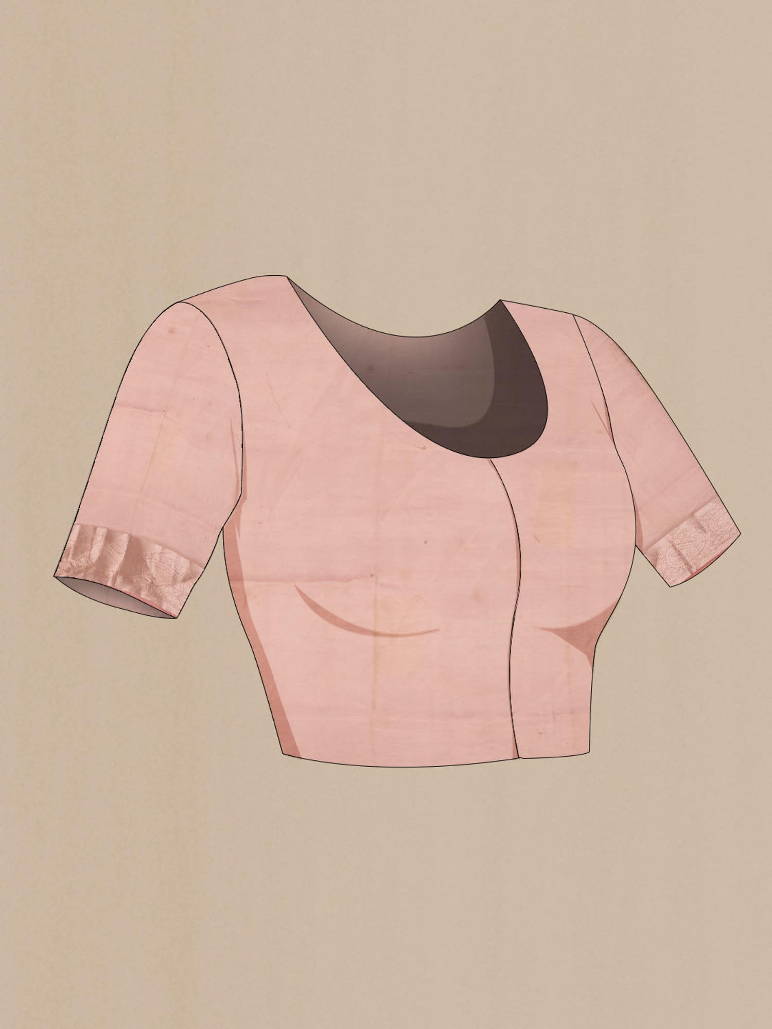 Rose Gold Banarasi Tissue Silk Saree