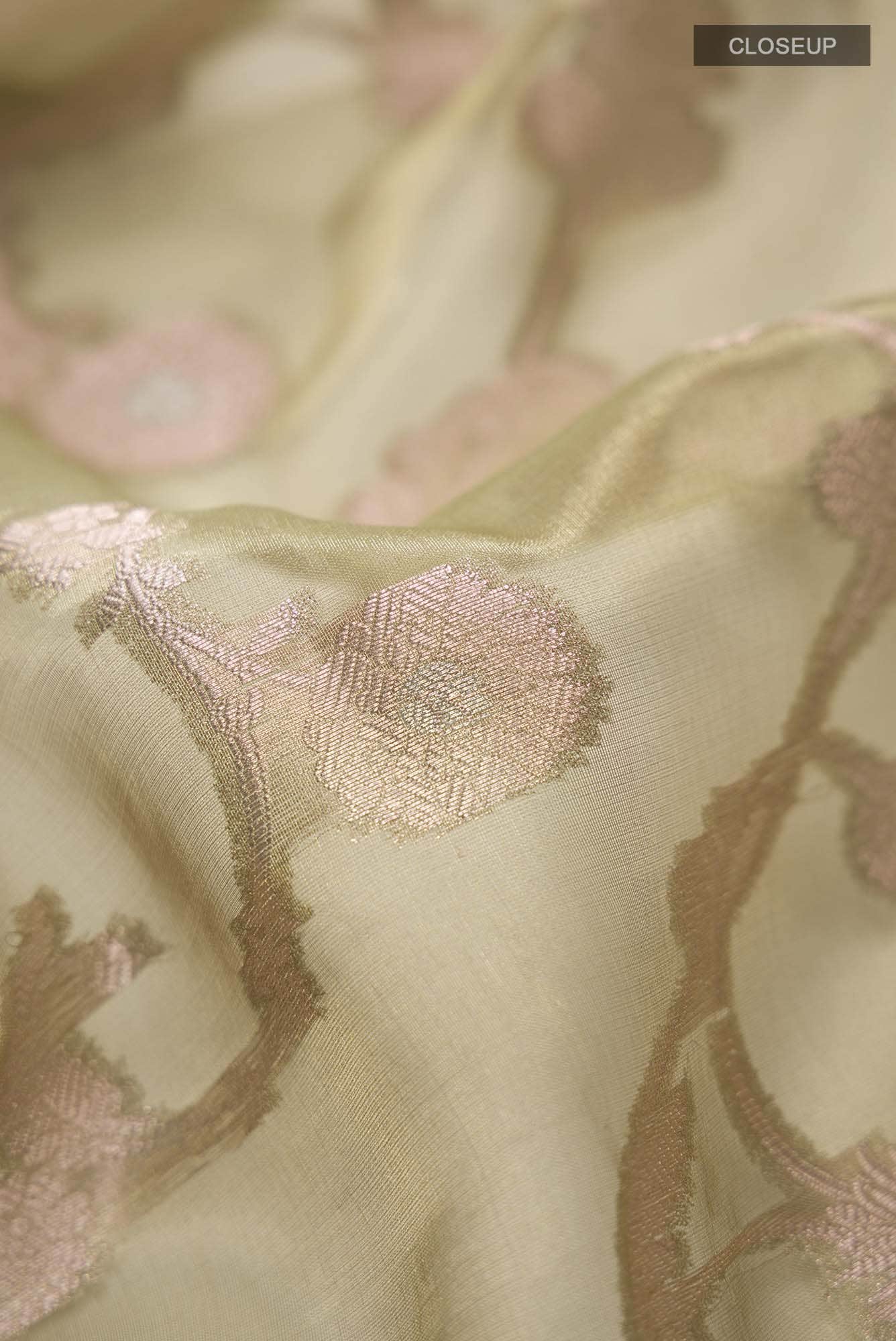 Light Green Banarasi Tissue Silk Saree