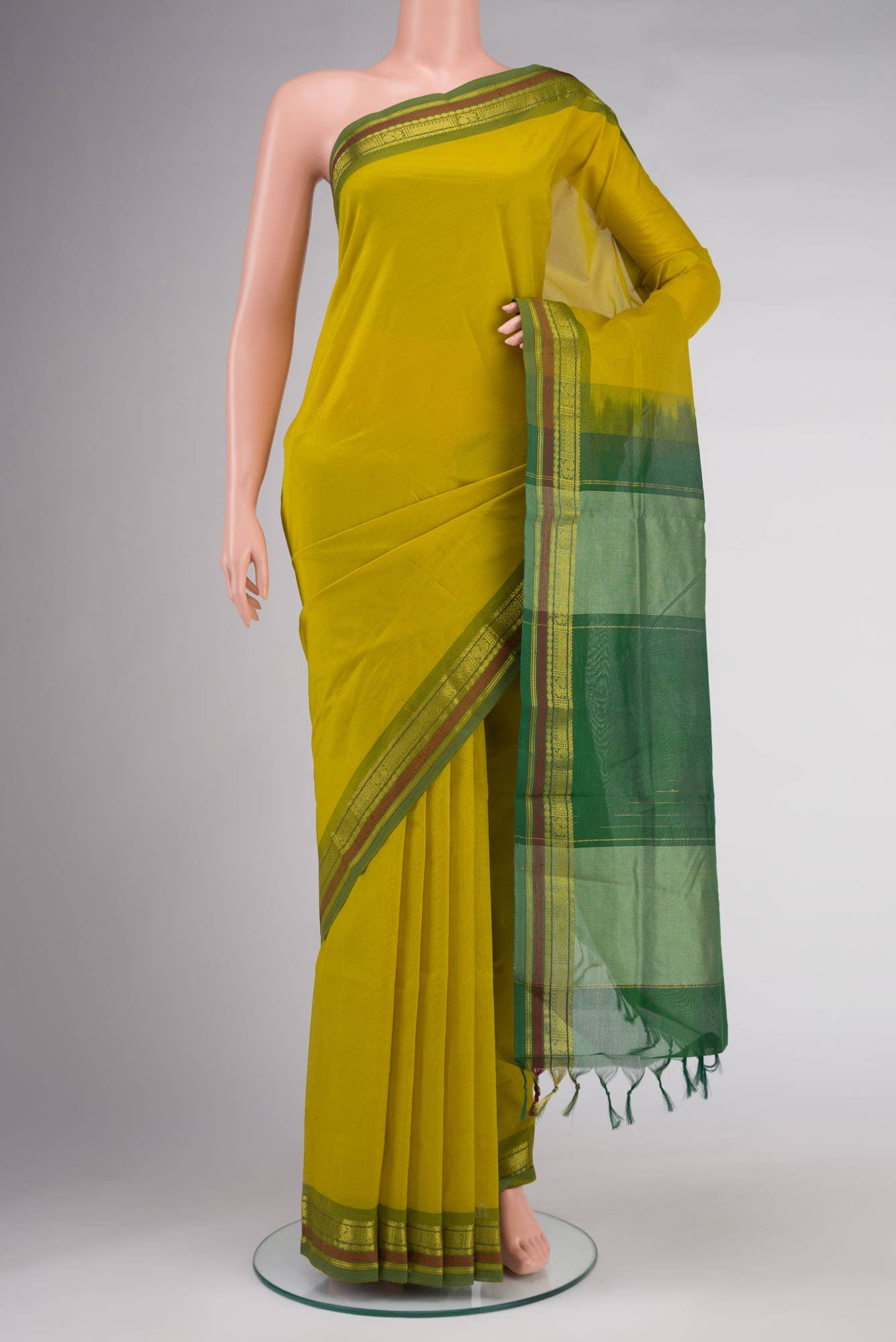 Yellow Silk Cotton Saree
