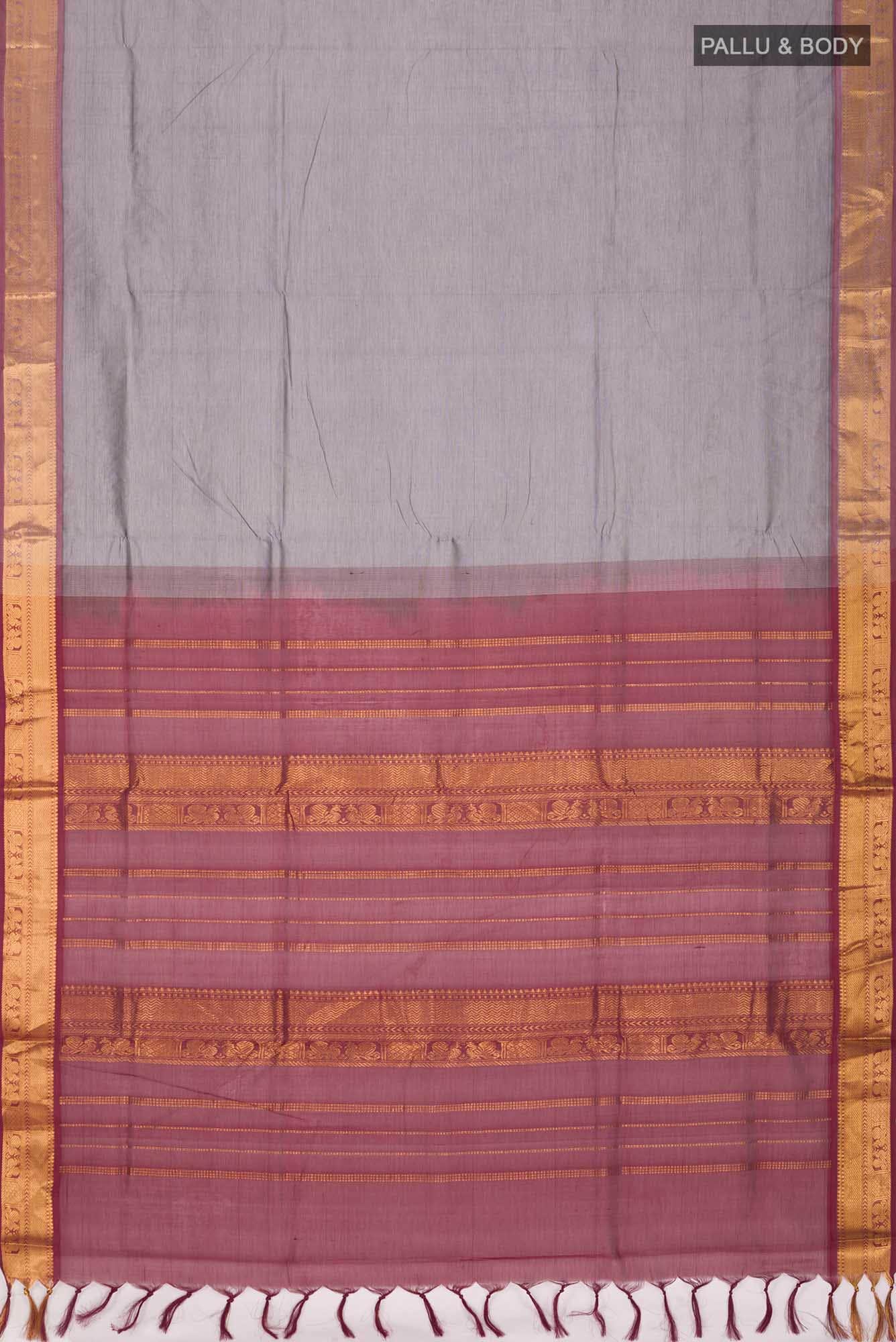 Grey Silk Cotton Saree
