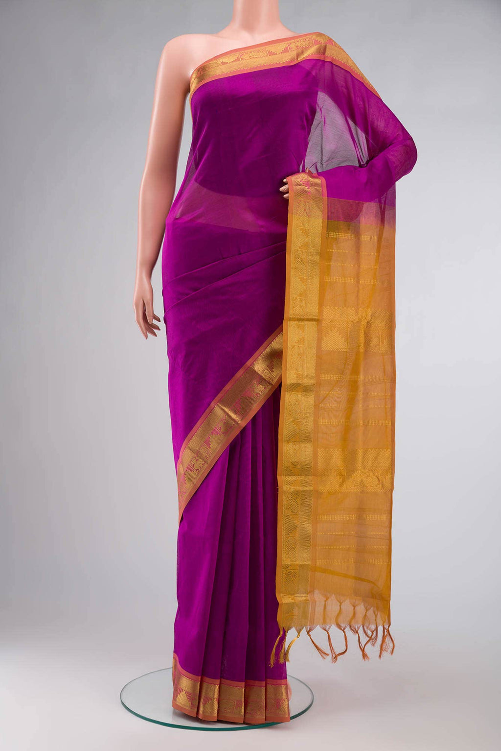 Magenta Silk Cotton Saree
