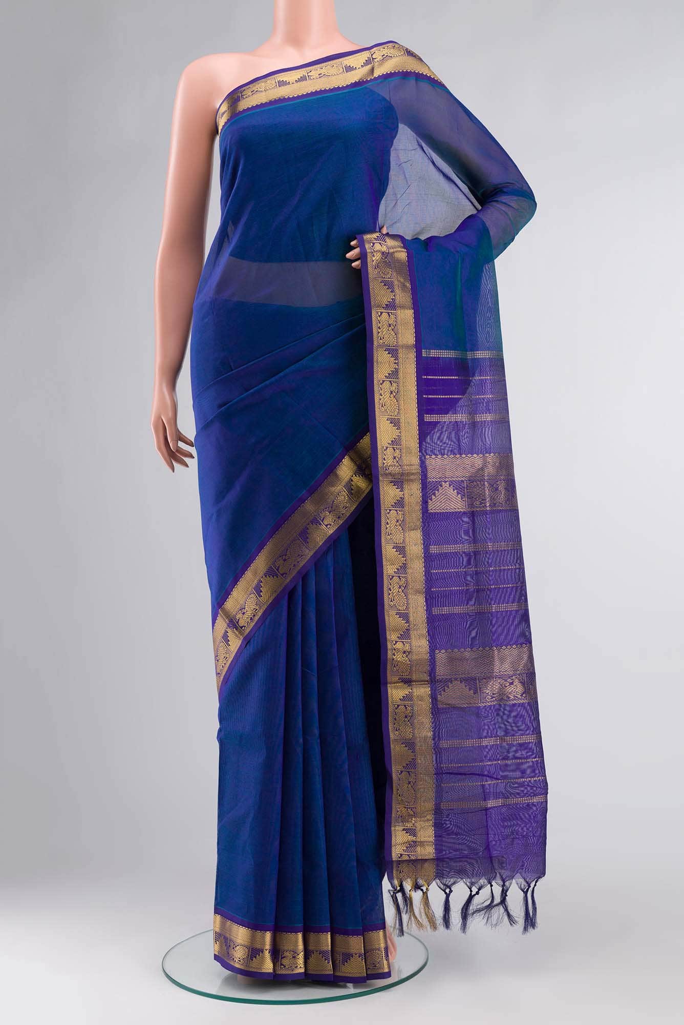 Blue Silk Cotton Saree