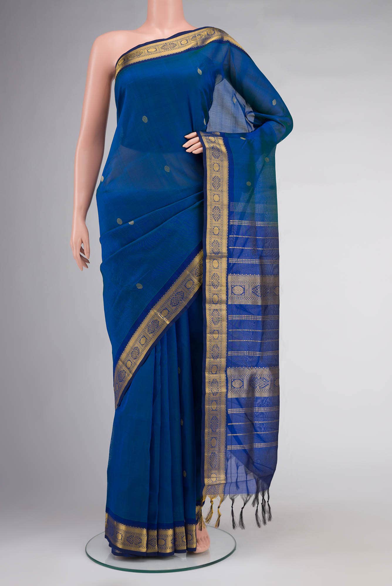 Blue Silk Cotton Saree